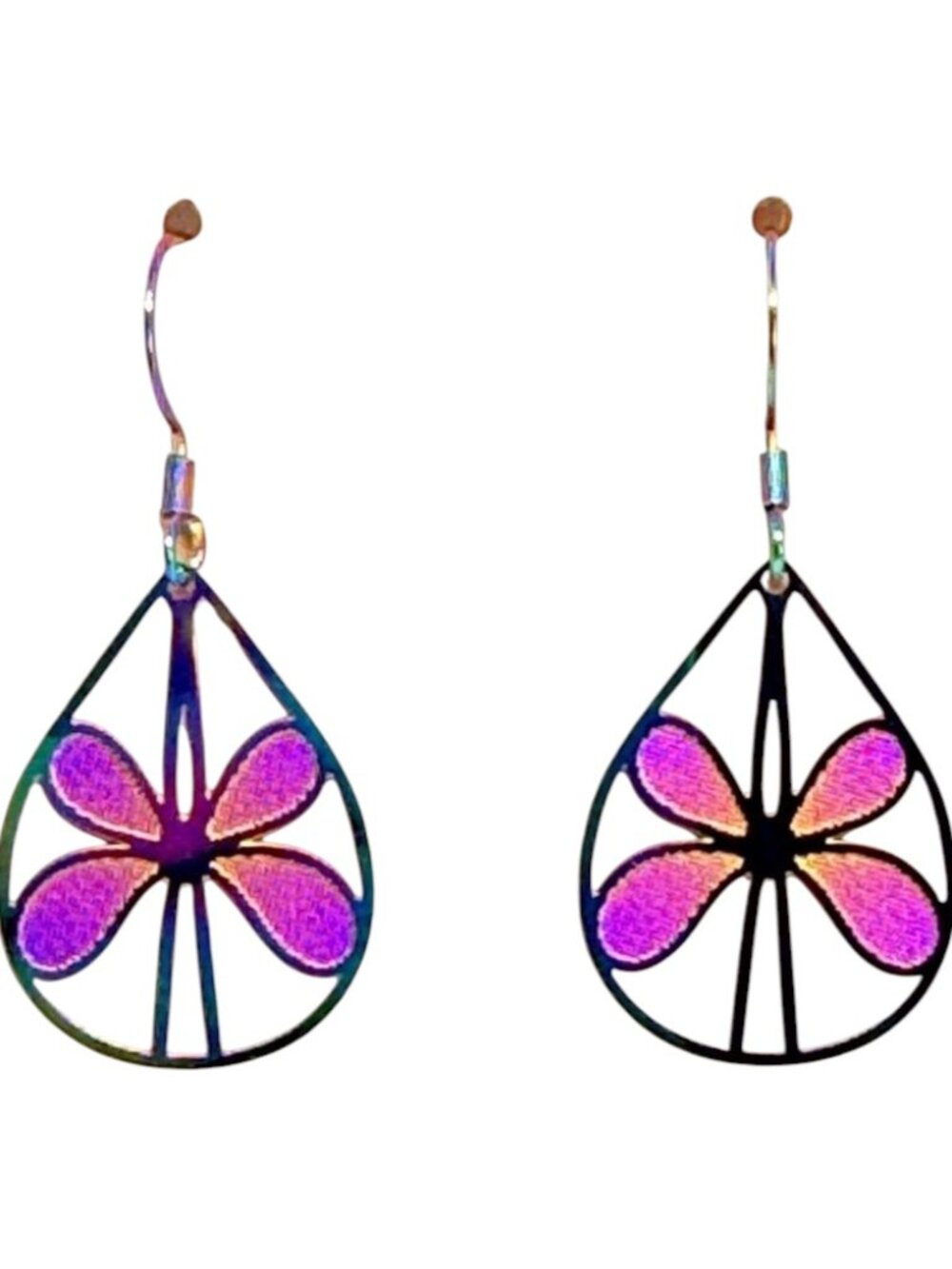 Titanium Dragon Fly Teardrop Indio Jewelry Earrings Item #2107